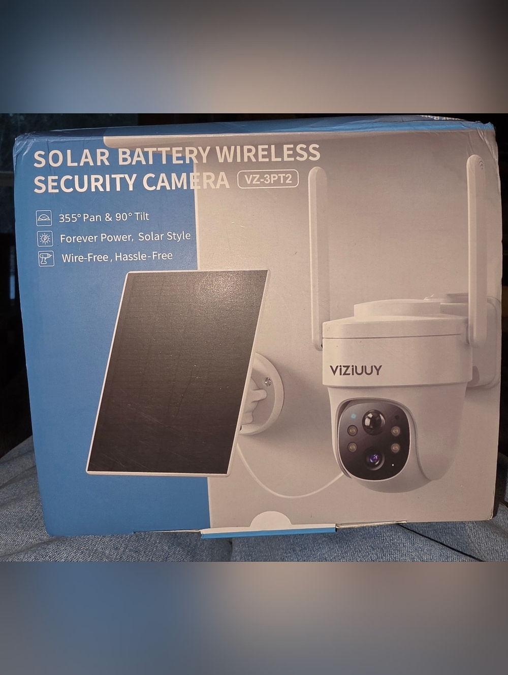 New White Solar Battery Wireless Security Camera - Outdoor WiFi PTZ